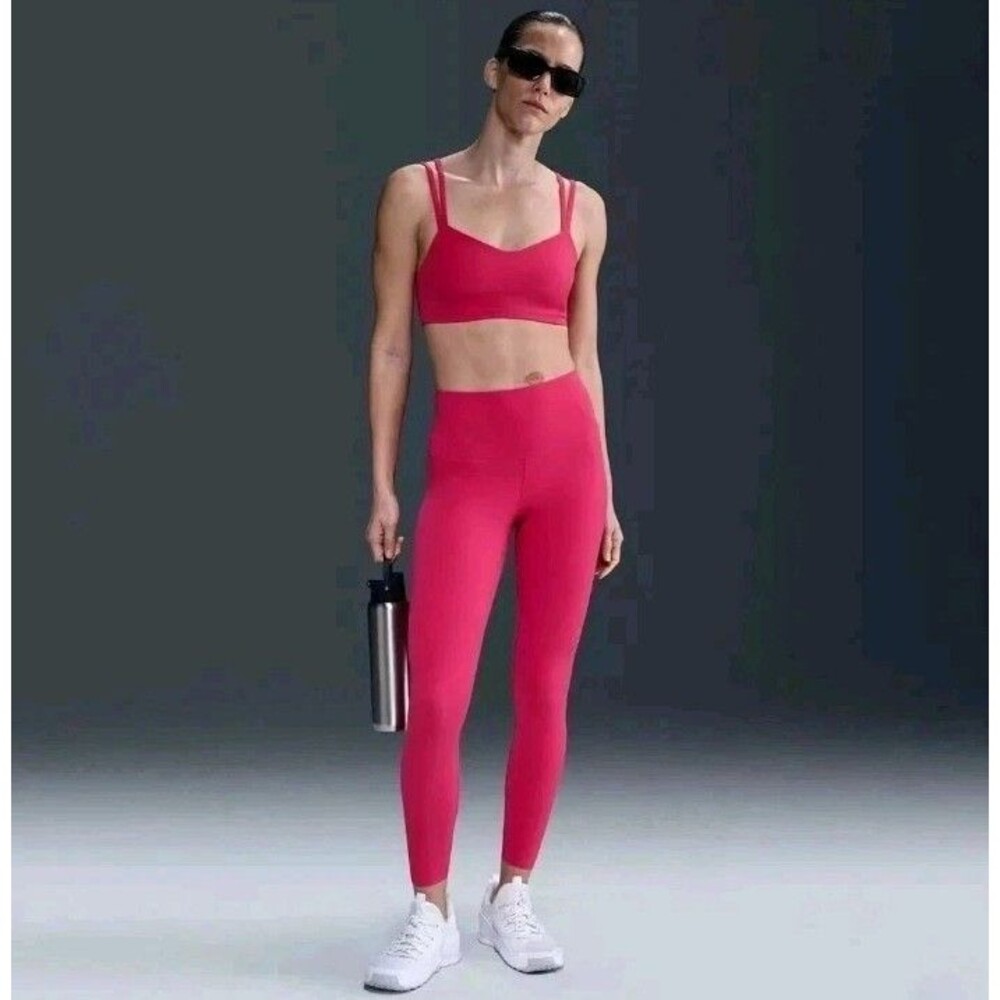 Nike Zenvy High Waist 7/8 Leggings Work Out Athletic Size Large Pink DQ6015‎ NWT